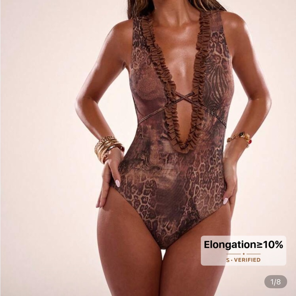 Animal Print One-Piece Bodysuit
